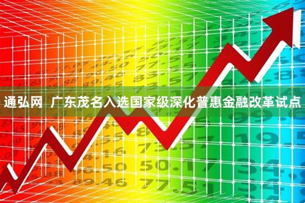 通弘网  广东茂名入选国家级深化普惠金融改革试点