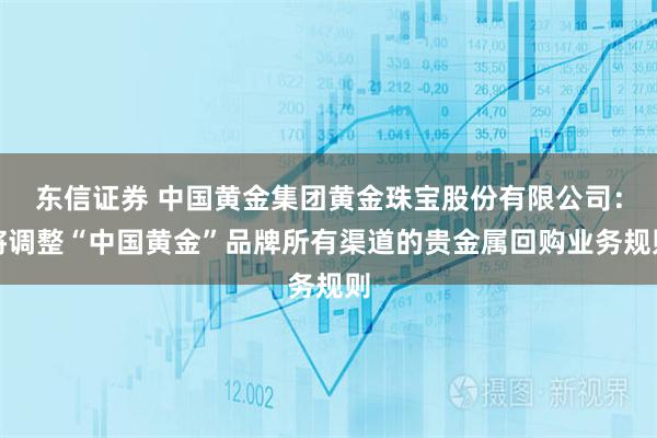 东信证券 中国黄金集团黄金珠宝股份有限公司：将调整“中国黄金”品牌所有渠道的贵金属回购业务规则