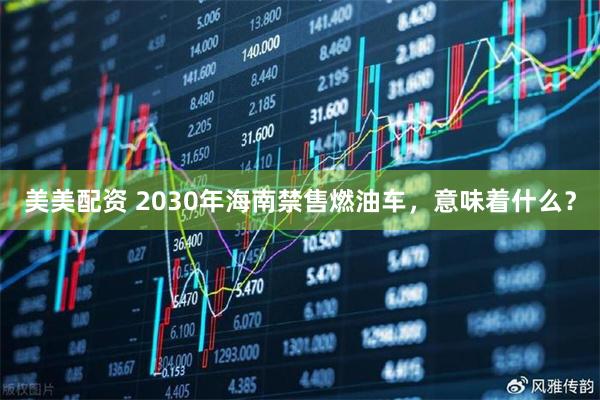美美配资 2030年海南禁售燃油车,意味着什么?