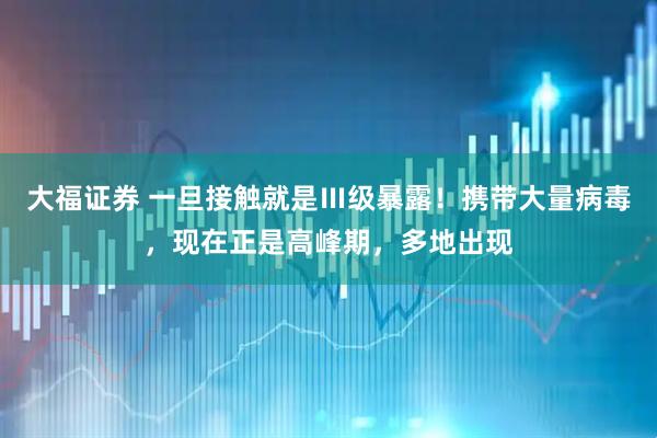 大福证券 一旦接触就是Ⅲ级暴露!携带大量病毒,现在正是高峰期,多地出现